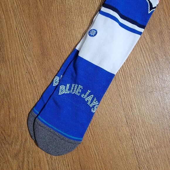 Stance X MLB Toronto Blue Jays Crew Socks Size L Infiknit White Blue New Mascot - Picture 7 of 8